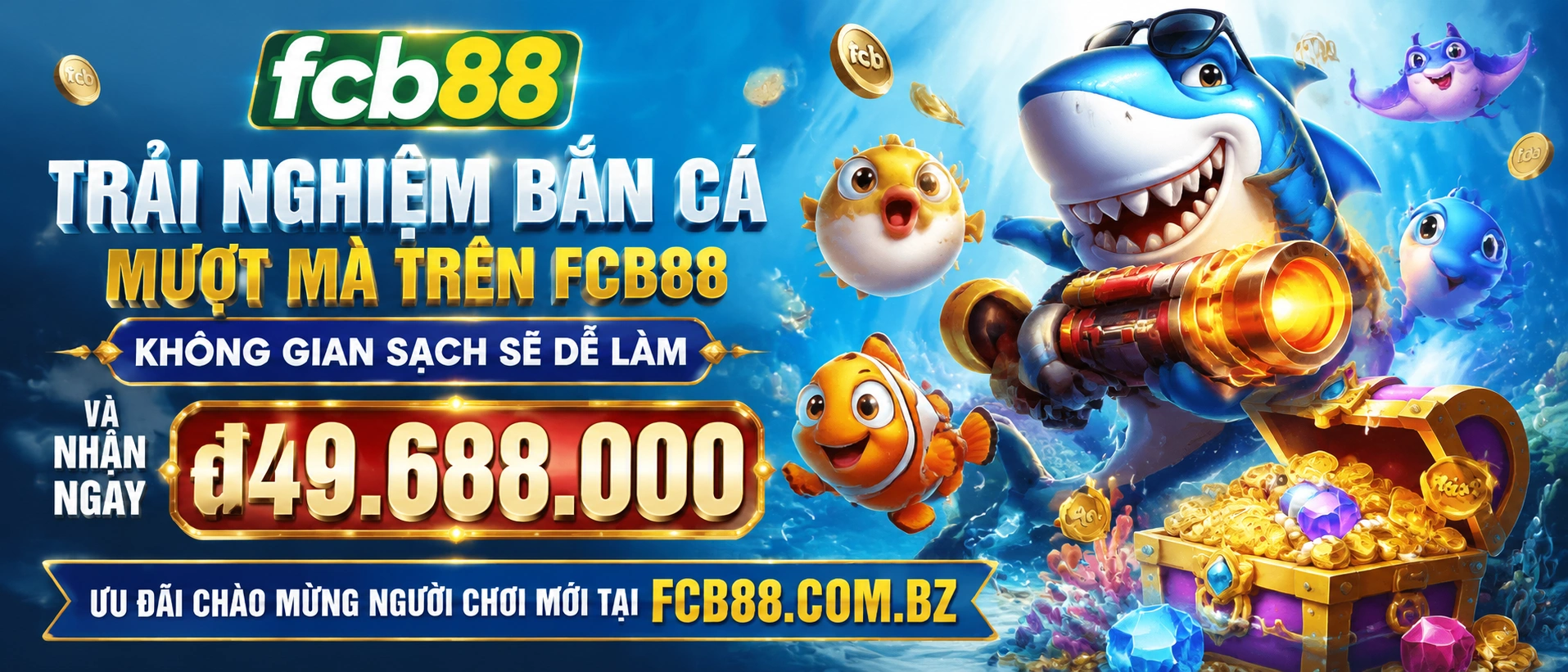 Bắn Cá Đại Dương với chủ đề biển sâu và giao diện 3D