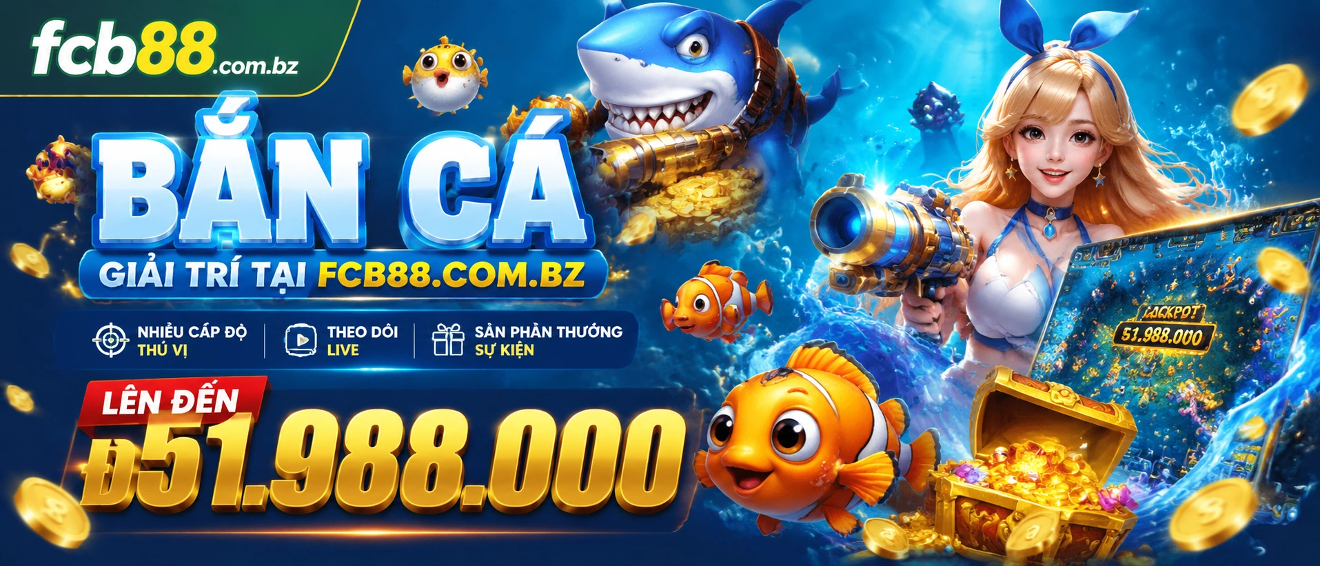 Bắn Cá Jackpot với điểm nhấn mốc thưởng và hiệu ứng nổi bật